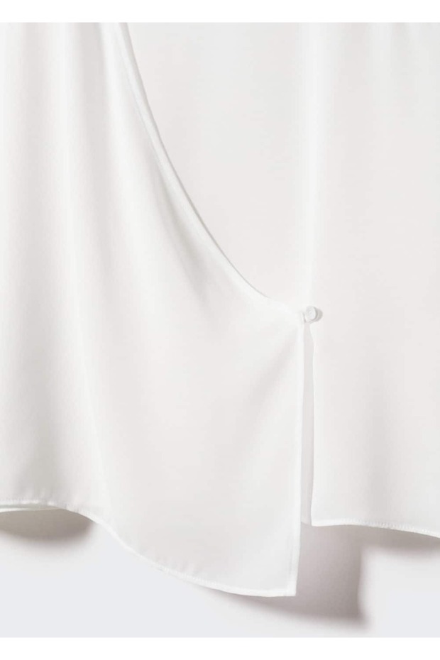 Düğmeli Kruvaze Bluz - 7