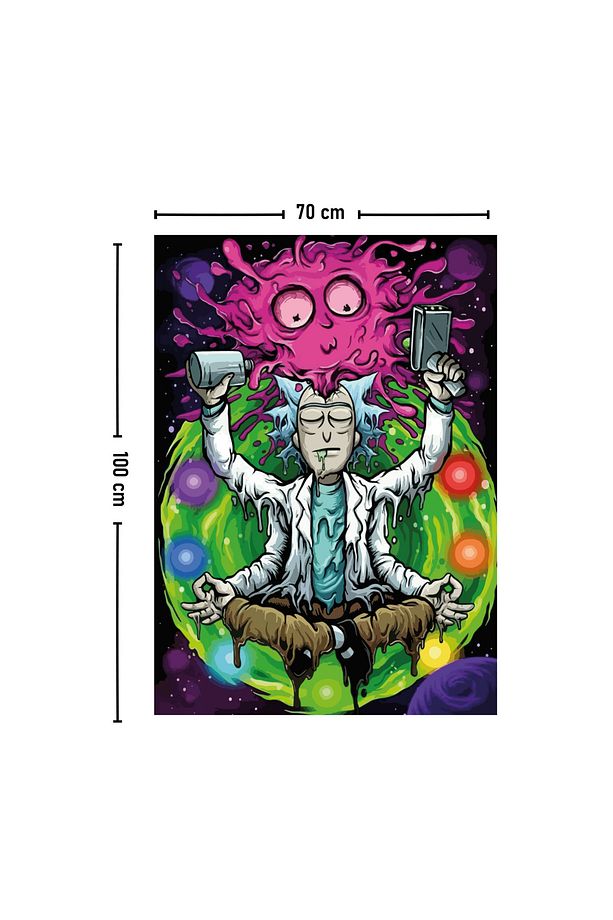 Rick and Morty Kozmik Psychedelic Duvar Örtüsü Halısı - 3