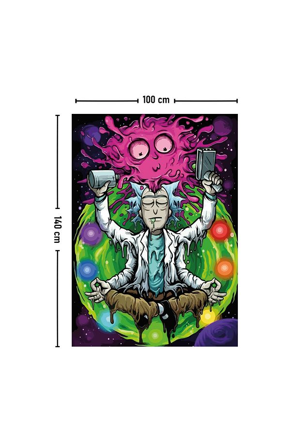 Rick and Morty Kozmik Psychedelic Duvar Örtüsü Halısı - 2
