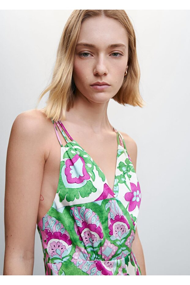 Sırtı Çapraz Saten Tulum - 6