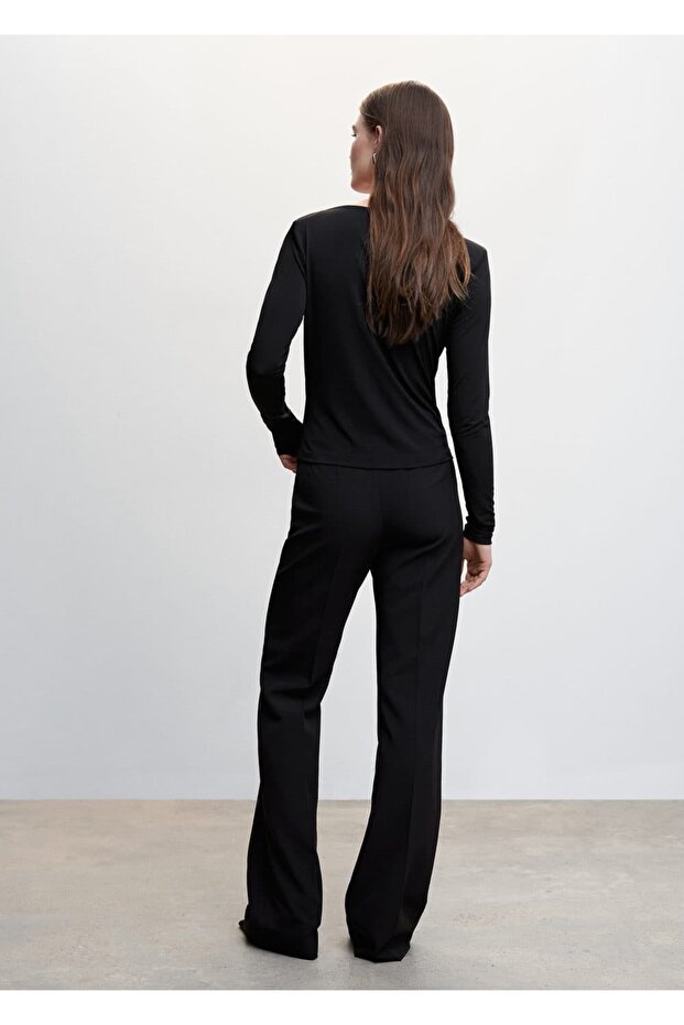 Drape Yakalı Tişört - 4