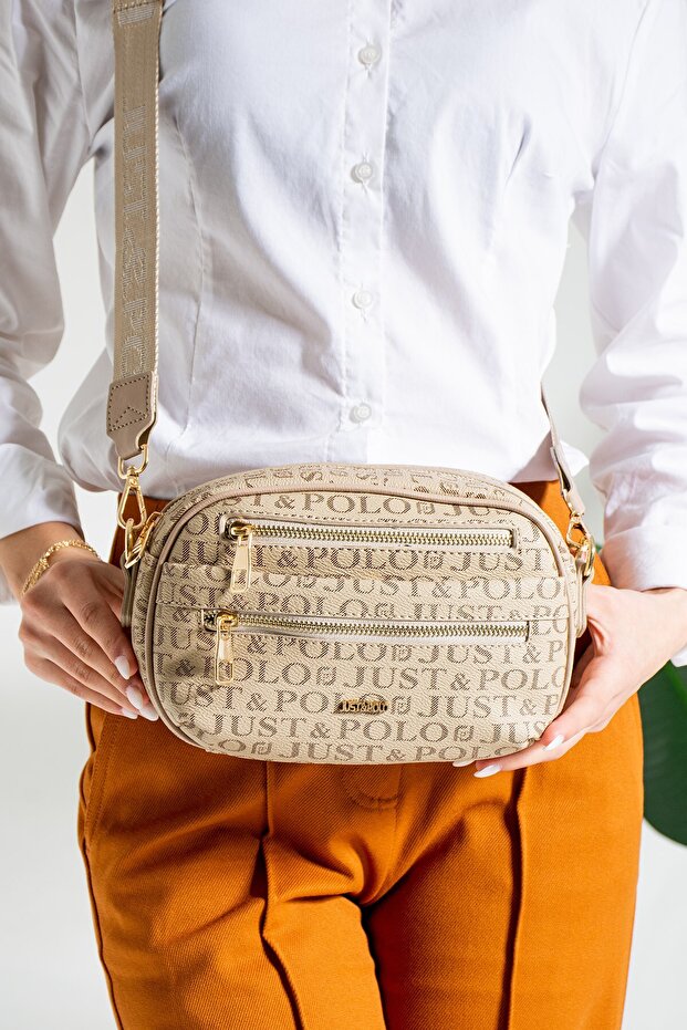 Women's Shoulder Bag - Multi-Compartment, Crossbody Bag 2183 Sand