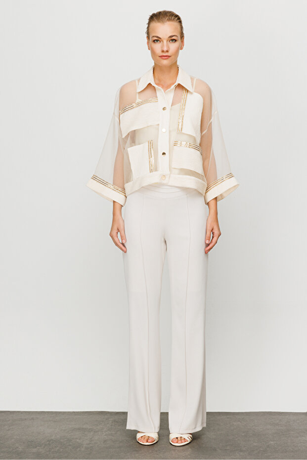 Payet Şeritli Kısa Ceket - 1