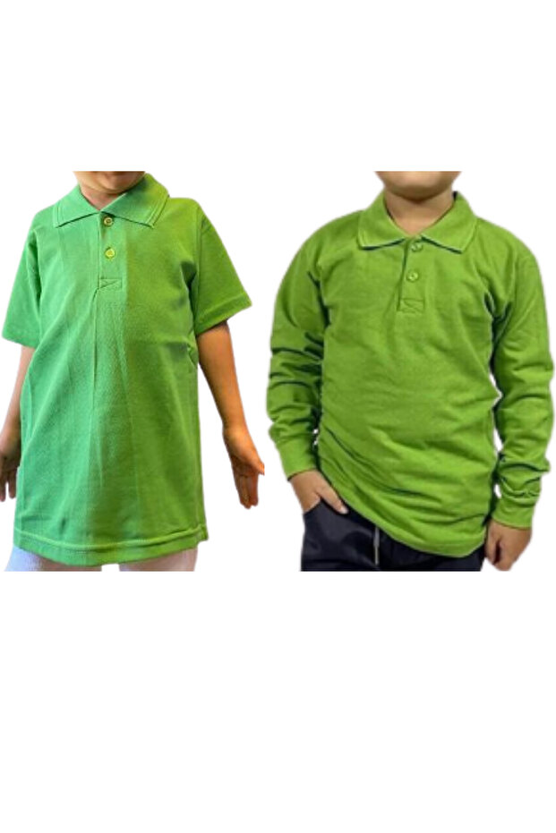 Unisex Polo Neck 2-pack T-shirt Long Sleeve + Short Sleeve
