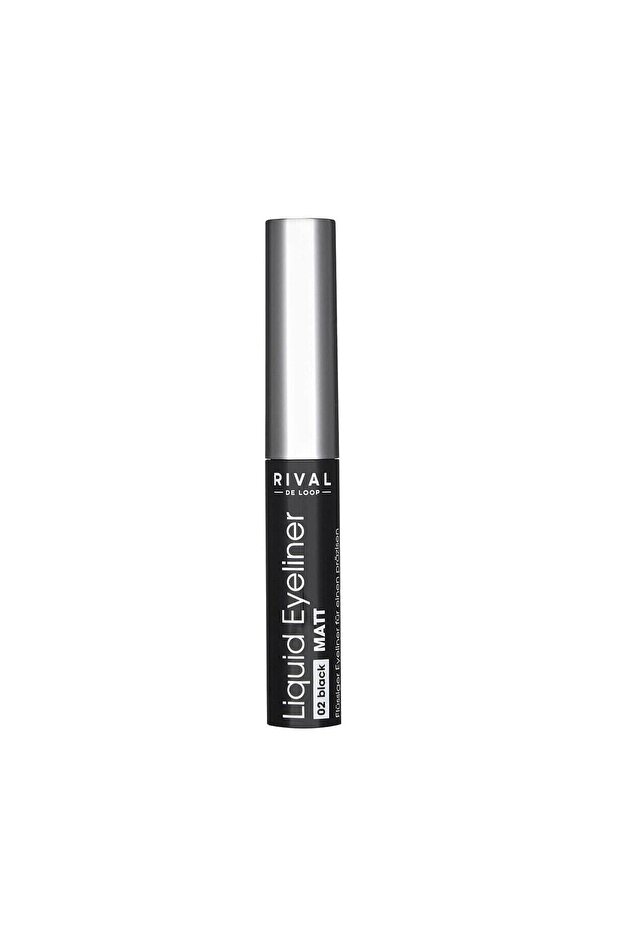 محدد عيون سائل - رقم: 02 أسود مطفي - قطعة واحدة