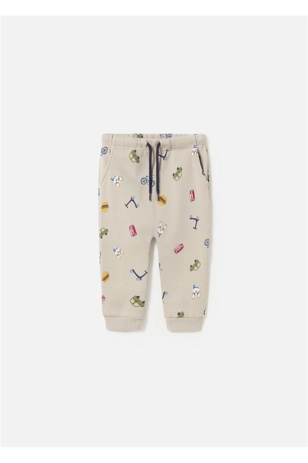 Baby Boy Printed Trousers Beige 2538