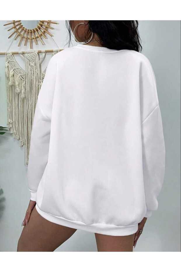 سويت شيرت سادة اللون أساسي للجنسين برقبة دائرية كبيرة الحجم - 2