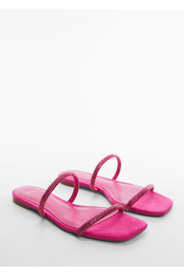 Bantlı Taş Işlemeli Sandalet - 1