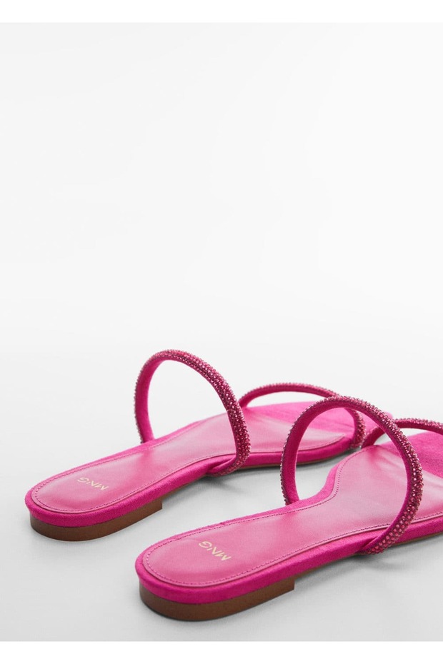 Bantlı Taş Işlemeli Sandalet - 7