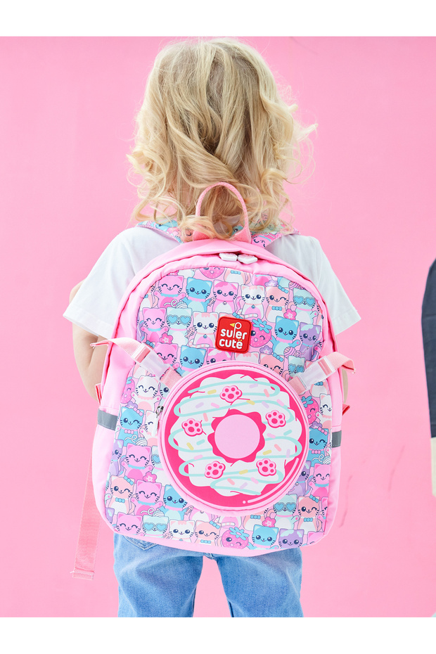 حقيبة ظهر اثنان في واحد - قطة وردية - 7