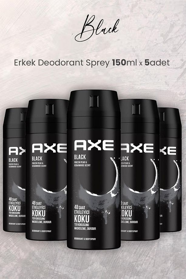 Black Erkek Deodorant Sprey 150 ml x 5 Adet - 1