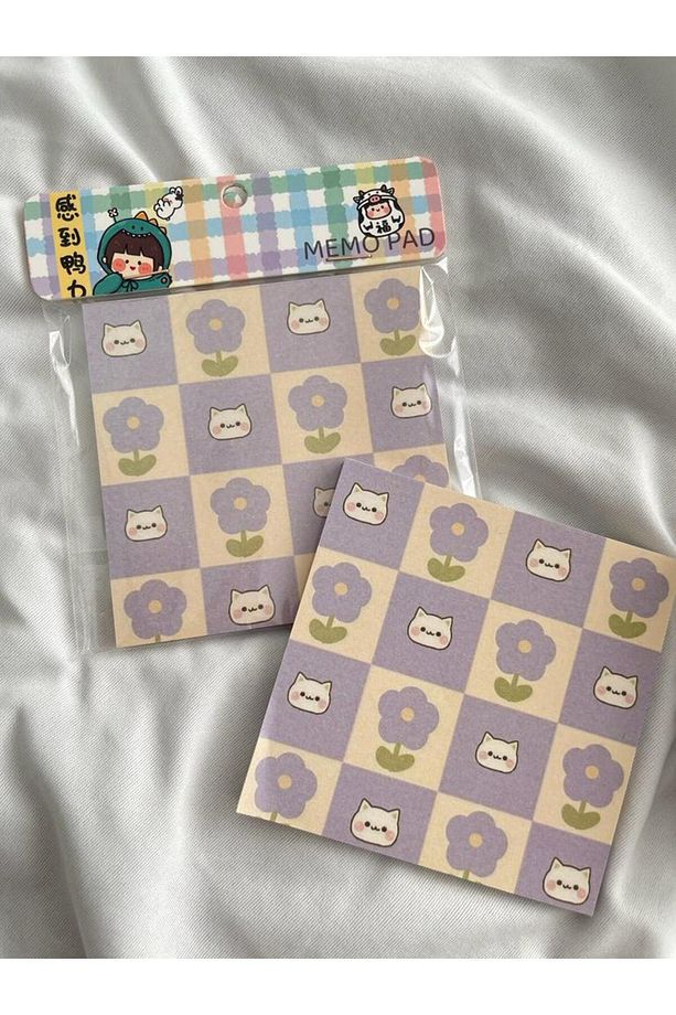 Purple Cat Memo Pad Kare Not Defteri - 1