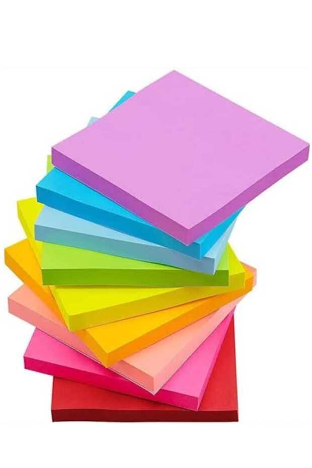 4Renkli Yapışkan Not Kağıdı 76X76 mm Sticky Notes Kendinden Yapışkanlı Not Kağıdı Renkli Not Defteri - 2