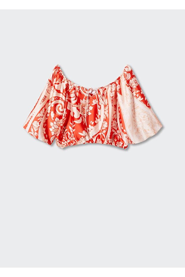 Desenli Balon Kol Bluz - 3