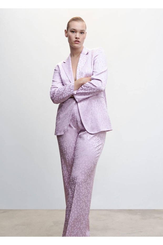 Puantiyeli Saten Pantolon - 7