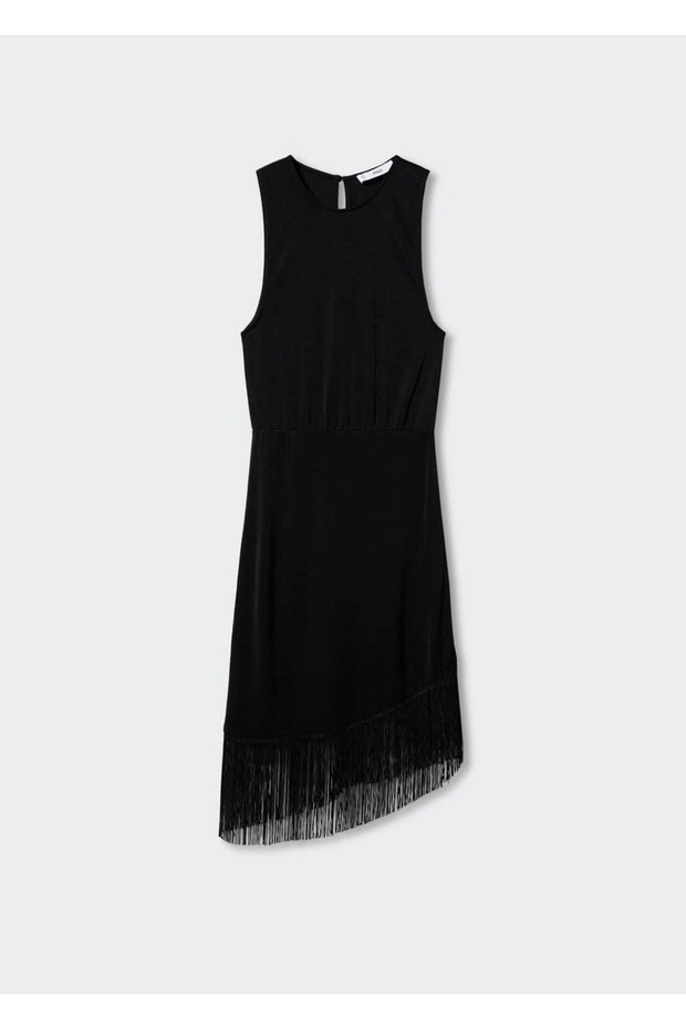 Püsküllü Asimetrik Elbise - 3