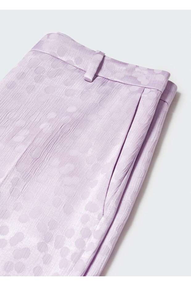 Puantiyeli Saten Pantolon - 6