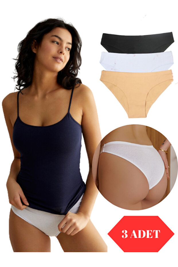 Women's Laser Cut Seamless Panties Non-marking Soft Panties Micro Fabric Bikini Panties Pack of 3