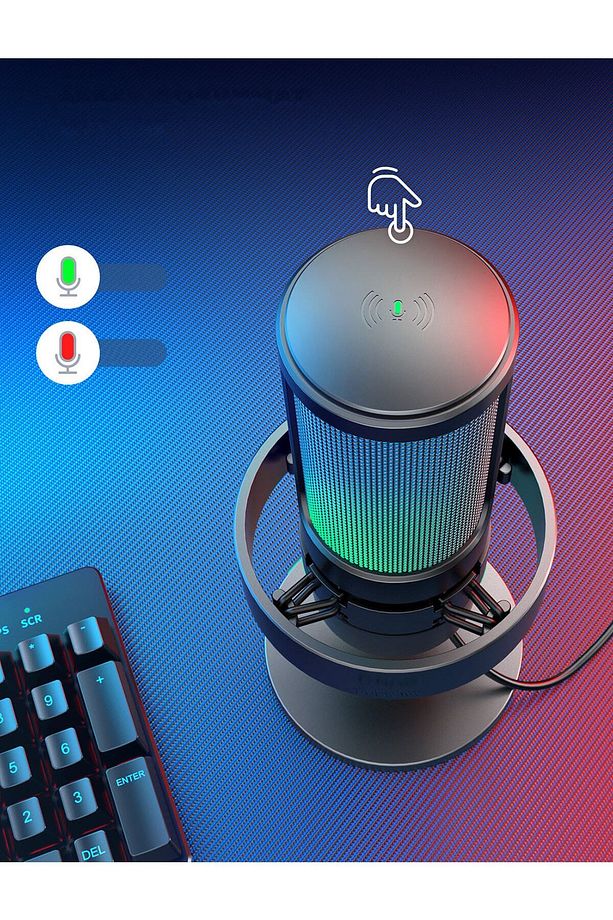 Ampligame A8 Usb Twitch Youtuber Yayıncı Oyuncu  Bilgisayar Rgb Mikrofonu - 5