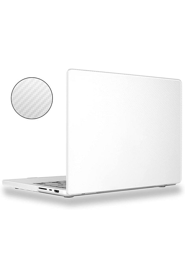 Apple Macbook Air 13.6 M2-m3-m4 Çip 2022/2024/2025 A2681 A3113 A3240 Kılıf Beyaz Karbon Koruma Kapak - 1