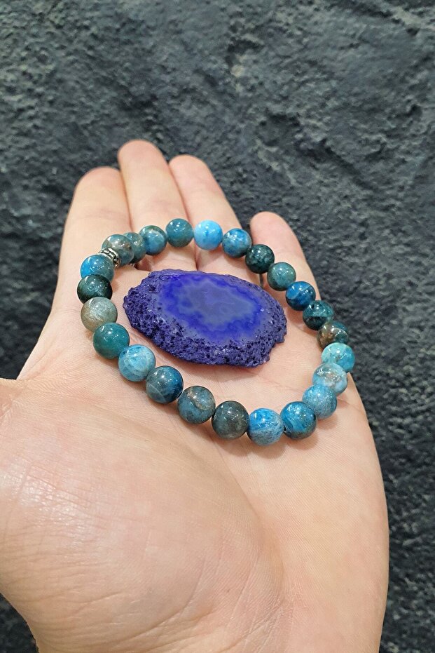 Apatite Natural Stone Bracelet (Inspiration Stone) 8 Mm