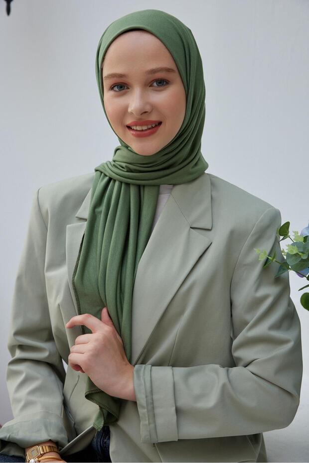 green color combed cotton shawl