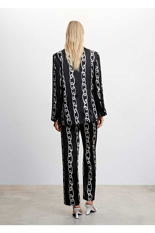 Chain Patterned Blazer Jacket - 4