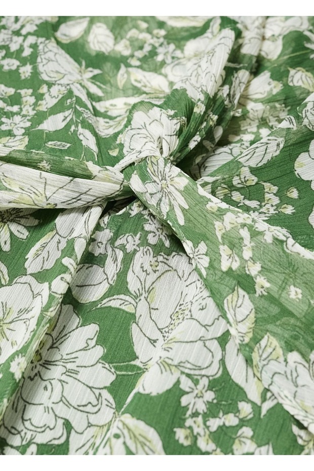 Desenli Midi Elbise - 5