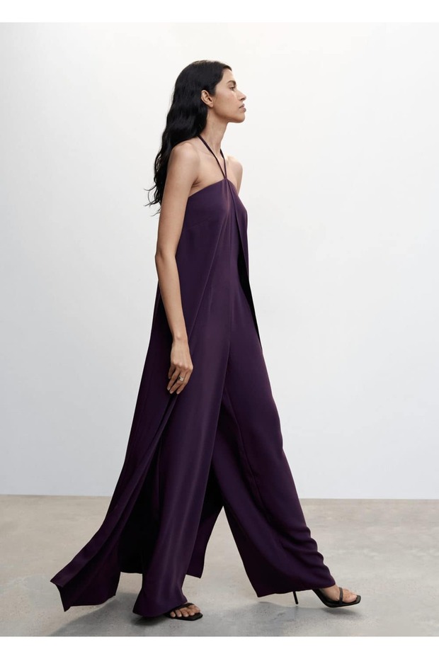 Sırtı Açık Halter Yaka Tulum - 8