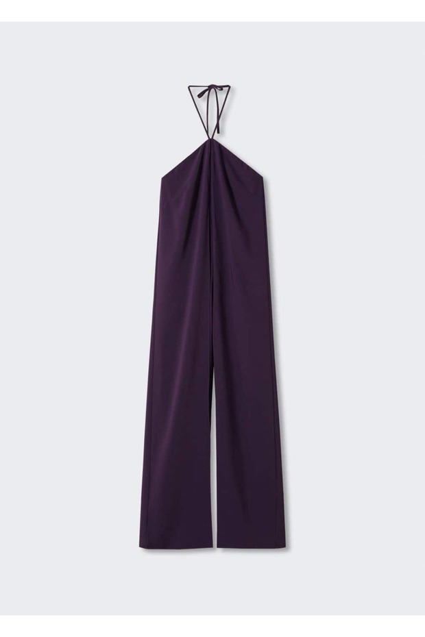 Sırtı Açık Halter Yaka Tulum - 3