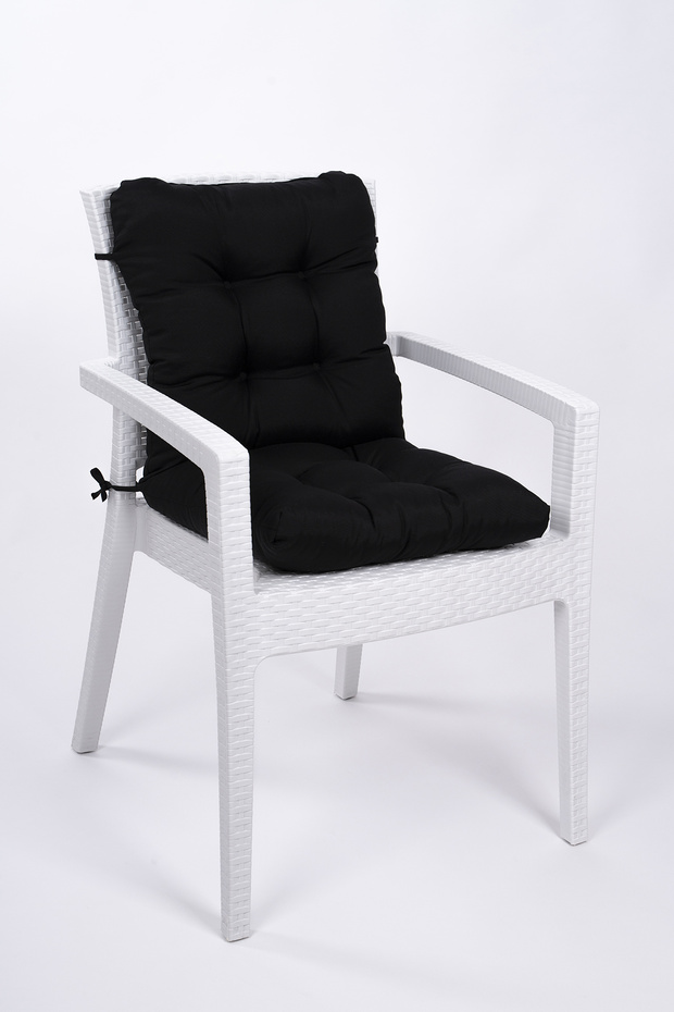 Neva Pofidik Black Backrest Chair Cushion with Special Stitched Laces, 44X88 cm
