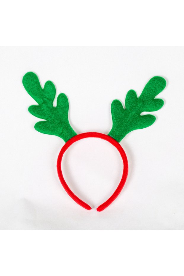 Christmas Ornament, Crown, with Deer Horn Figure, Green-Red - 23X24 cm