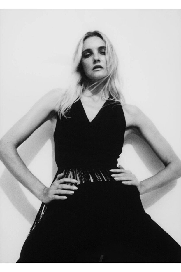 Püsküllü Kısa Bluz - 7