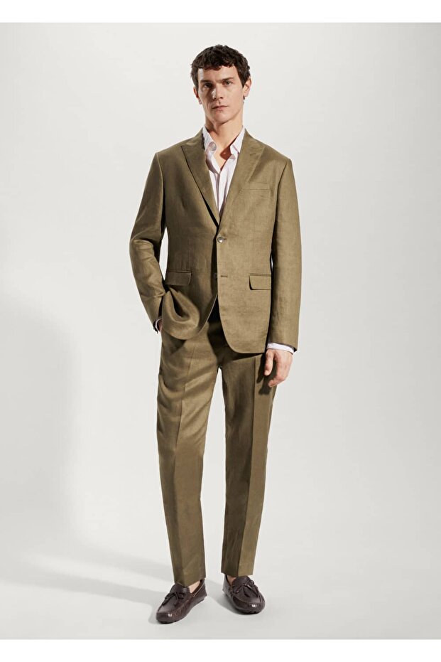 %100 Keten Pantolon - 2