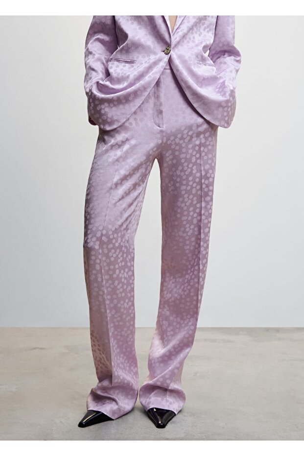 Puantiyeli Saten Pantolon - 1