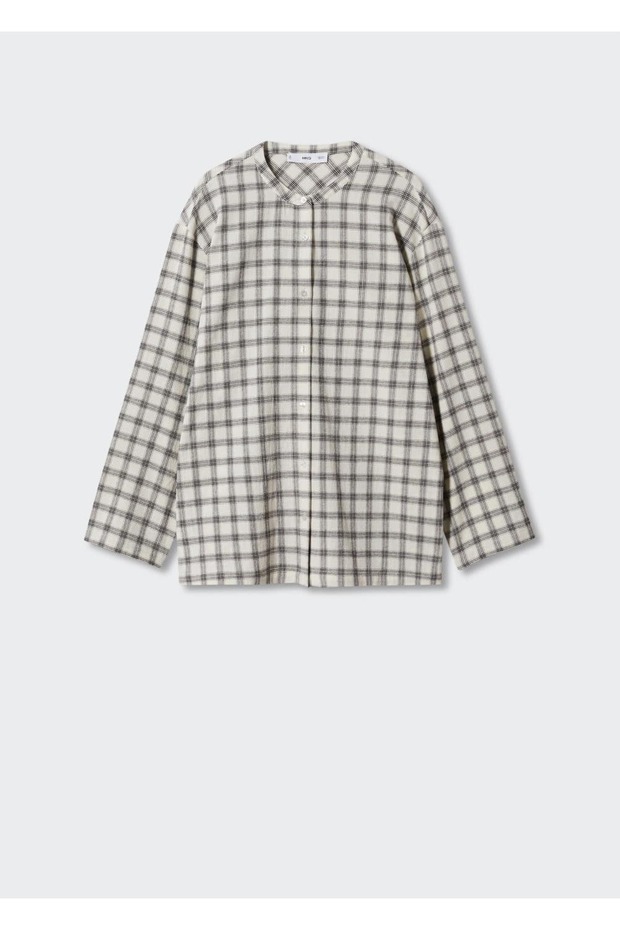 Kareli Pamuklu Pijama Üstü - 3