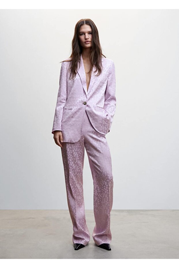 Puantiyeli Saten Pantolon - 2