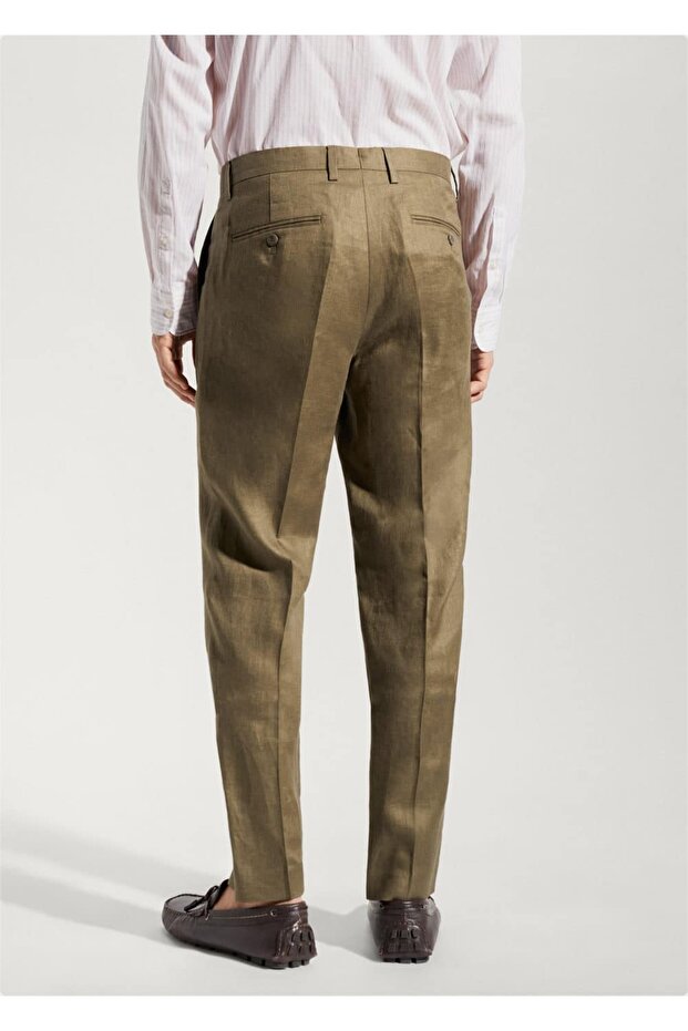 %100 Keten Pantolon - 4