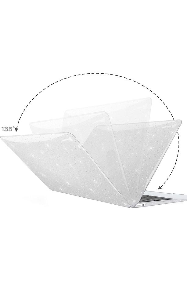 Macbook Air 13 M1 2020 Simli Star Parlak Şeffaf 360° Kapak Kılıf 13.3 A2337 A2179 A1932 Uyumlu - 8