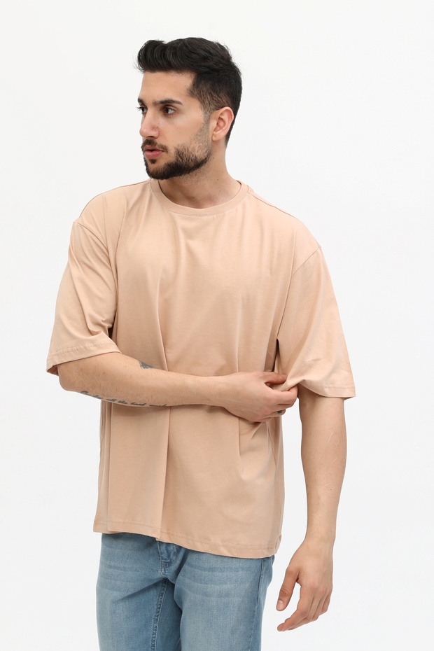تي شيرت رجالي أساسي كبير الحجم - 4