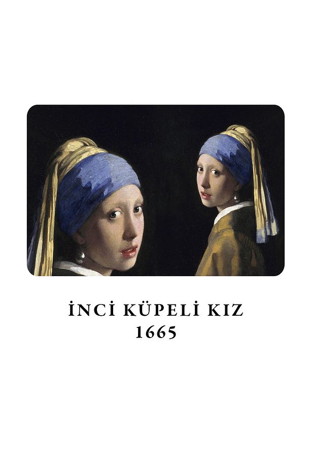 A4 Defter 9 - Johannes Vermeer - Inci Küpeli Kız , 1665 - Çizgisiz - 64 Sayfa - 21x29,7 Cm - 2