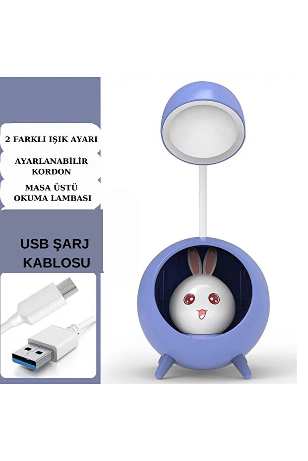 Sevimli Tavşanlı Mini Masa Lambası - 2