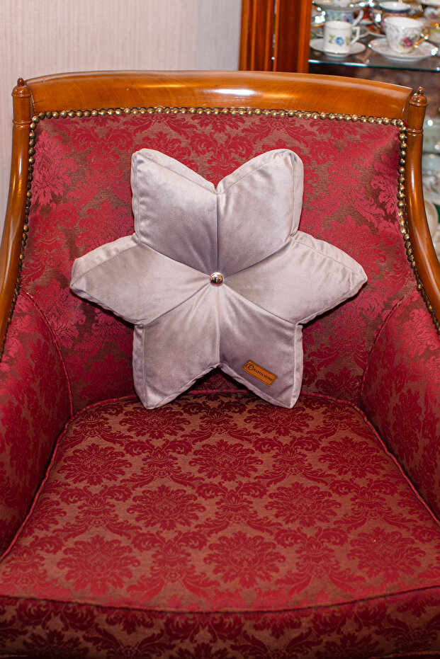 Decorative Grey Pillow Velvet , 42*42 cm