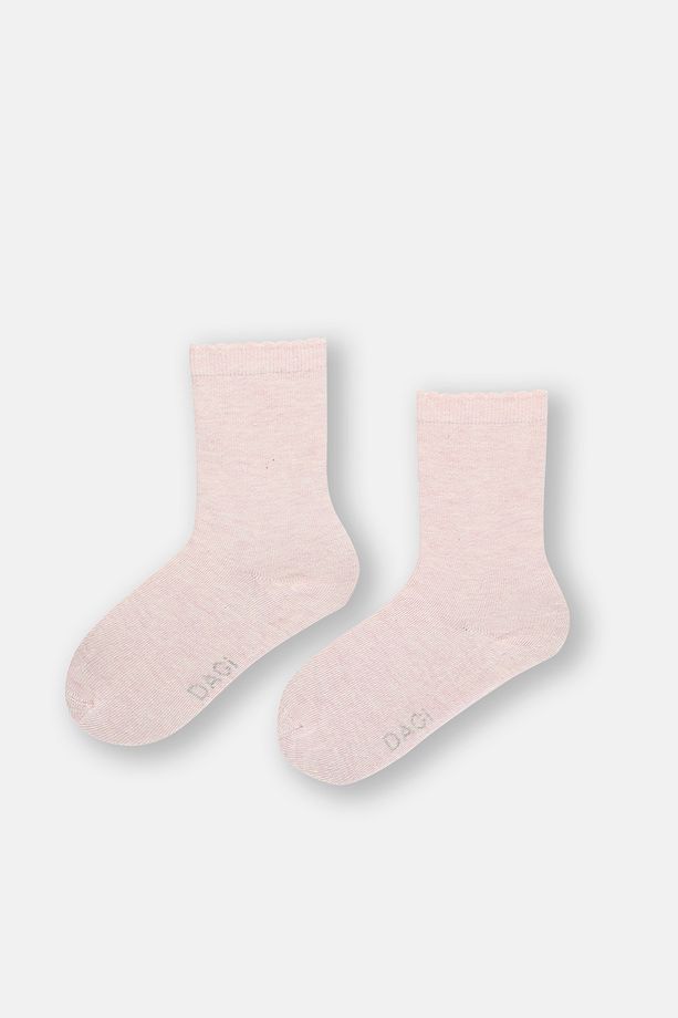 Pembe Kız Çocuk Fırfır Lastikli Çorap 2'Li - 2