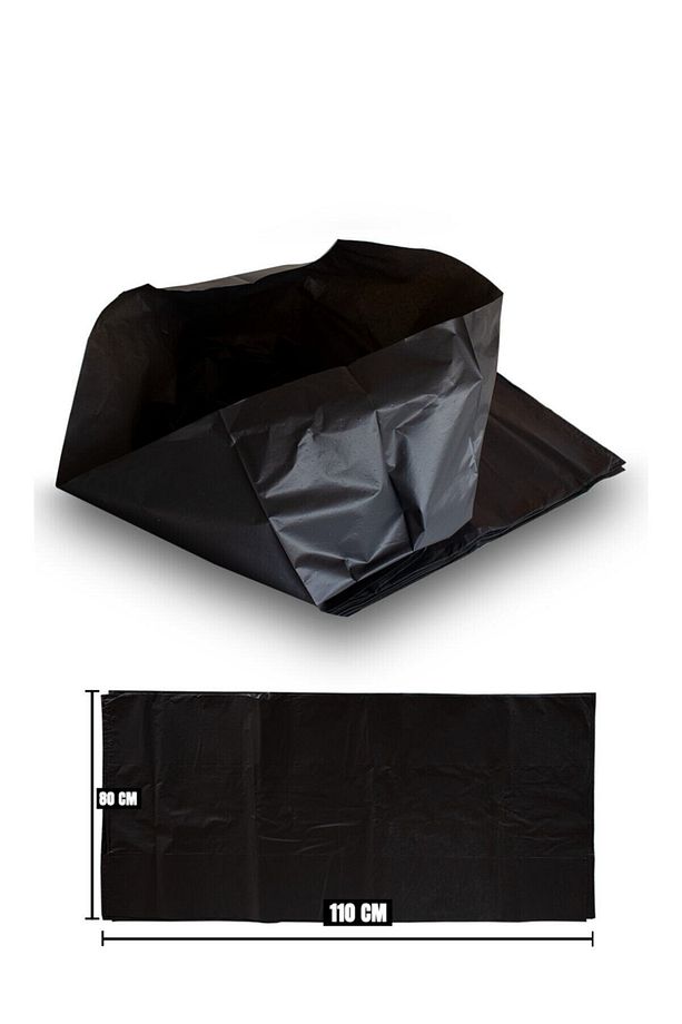 Siyah 1 Kg (TAKRİBİ) 80x110 Extra Büyük Eşya Taşıma Taşınma Poşeti Moloz Çuvalı Yaklaşık 6-8 Adet - 8