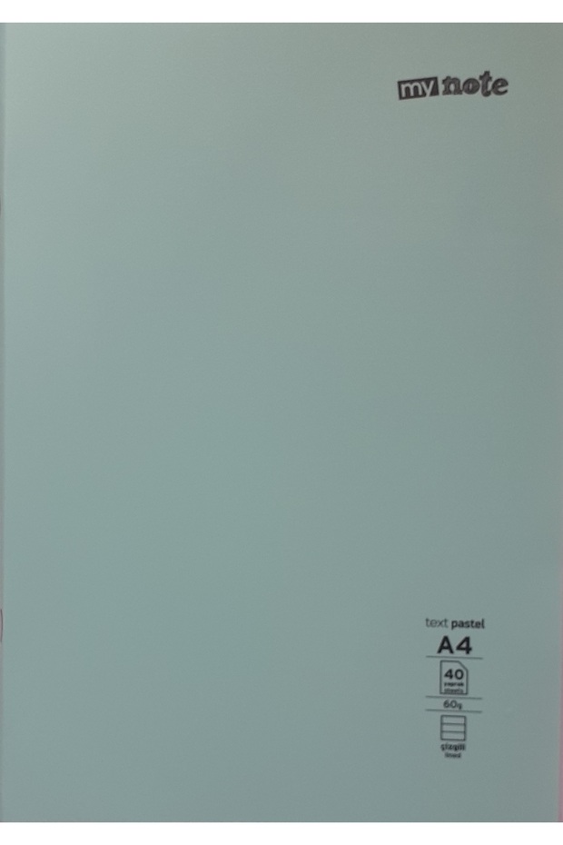 A4 40 Yap. دفتر ملاحظات مخطط بغطاء بلاستيكي مخيط باللون الفيروزي