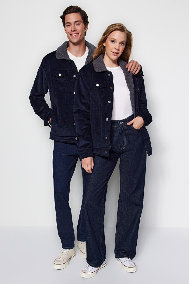 Unisex zimní bunda Navy Blue Velvet Regular Fit - TMNAW24MO00018 - 2