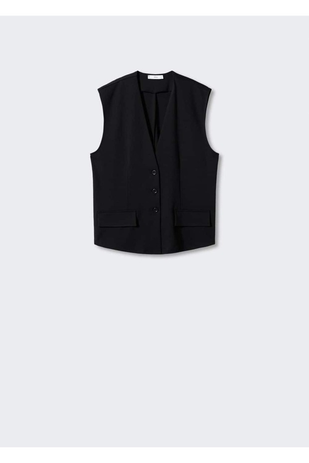 Düz Kesim Oversize Yelek - 3