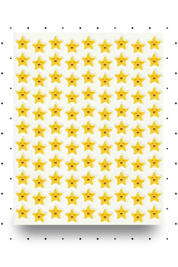 Cheerful Stars Sticker Set 1.5cm Teacher Star Reward Sticker School Achievement Sticker Nstı0054