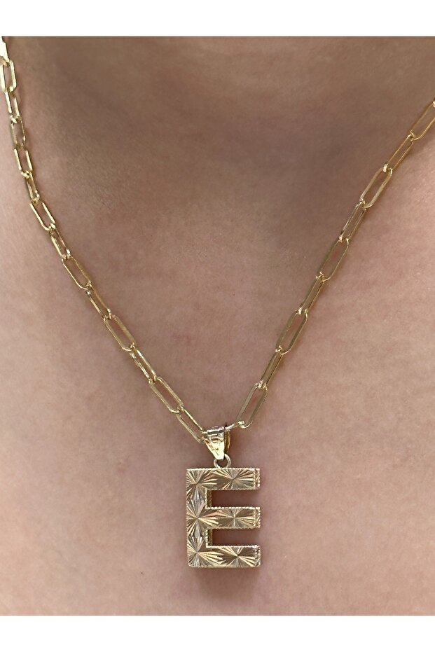 Altın 3 Boyutlu E Harfi - 1